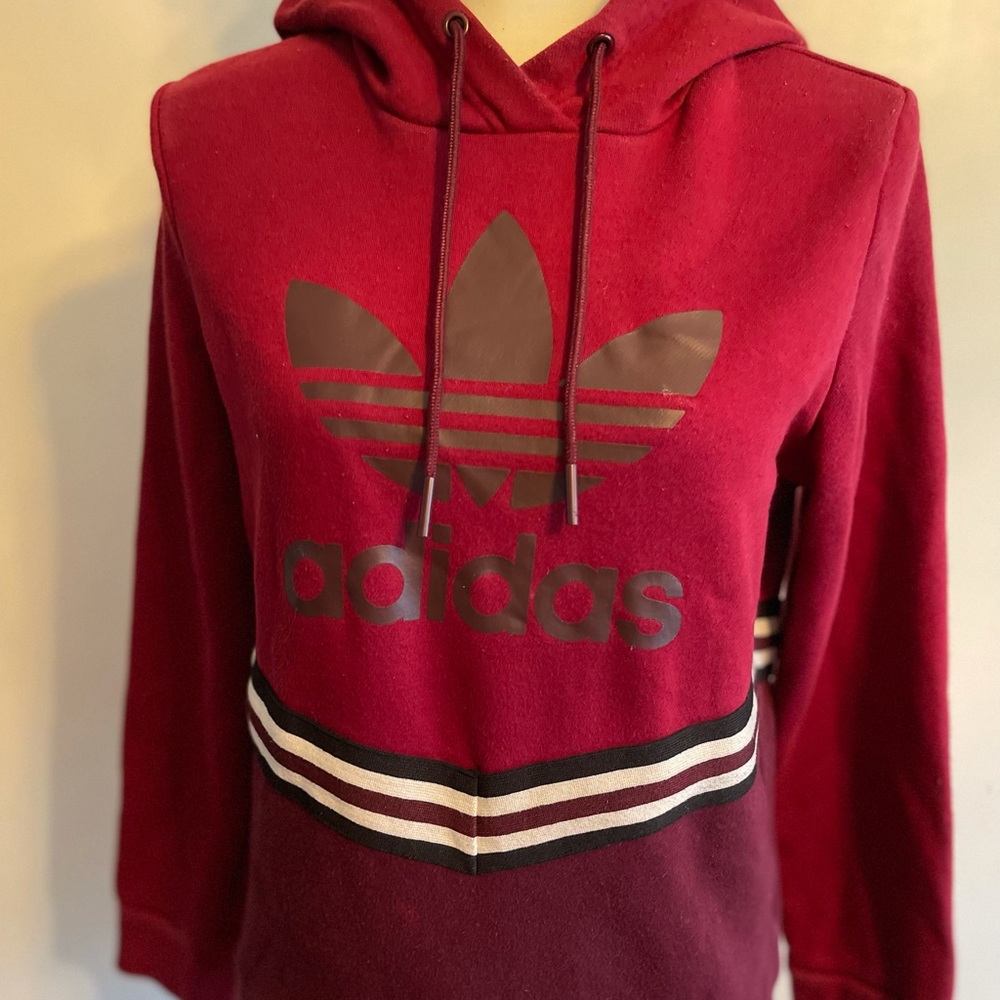 ADIDAS Burgundy Hoodie Sweatshirt